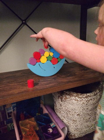 Montessori Wooden Moon Balancing Game for Kids – Fine Motor Skills Stacking Toy