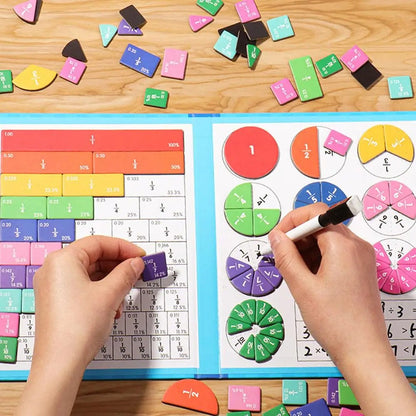 Ensemble de Fractions Magnétiques Montessori – Jeu Éducatif de Mathématiques pour Apprentissage Ludique des Enfants