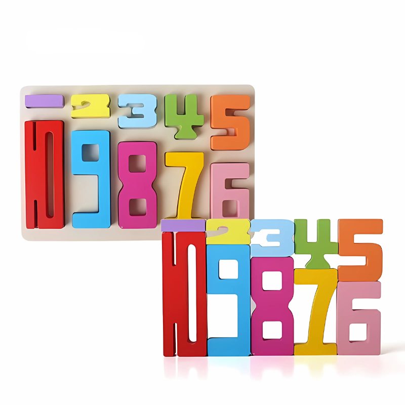 Blocs de chiffres en bois Montessori – Jouet éducatif pour compter et empiler, destiné aux enfants et aux tout-petits