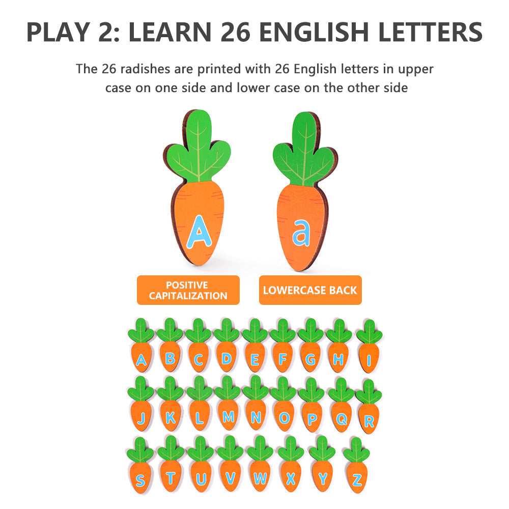 Ferme Montessori en bois pour apprendre l'alphabet – Puzzle des lettres ABC pour enfants