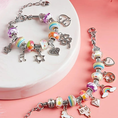 Kit de tressage de bijoux et bracelets pour enfants – Kit de loisirs créatifs de perles à faire soi-même pour enfants