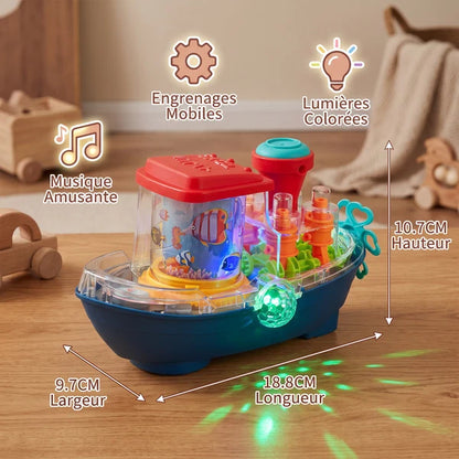 Jouet musical en forme de bateau électrique