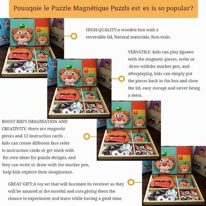 Puzzle magnétique en bois pour enfants
