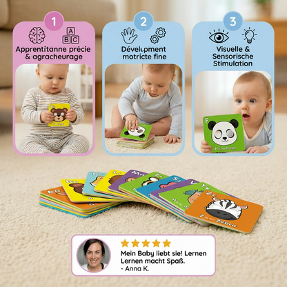 Cartes Alphabet Montessori avec Animaux – 26 Cartes Éducatives pour Apprendre les Lettres