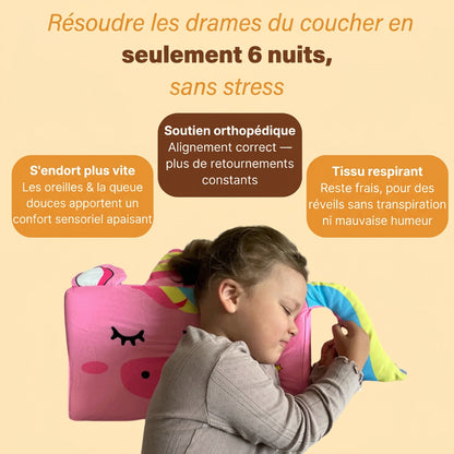 Coussin peluche pour enfant, motifs licorne et animaux