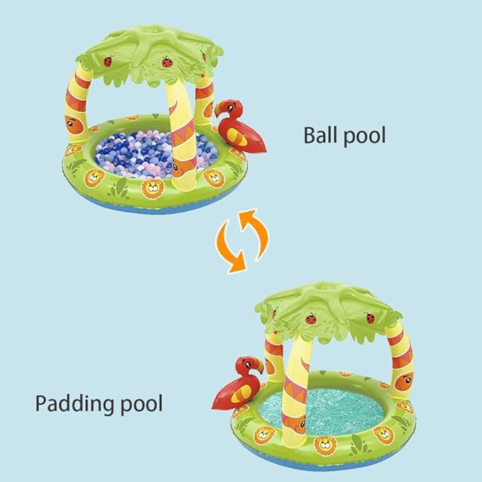 Piscine Bébé Gonflable avec Pare-Soleil Intégré – Baignade Sécurisée & Ombre UV