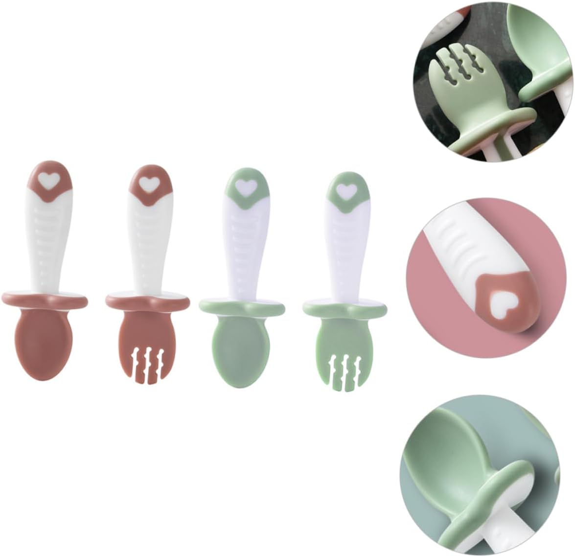 Set de Couverts pour Bébé – Cuillère et Fourchette Ergonomiques en Silicone pour Tout-Petits