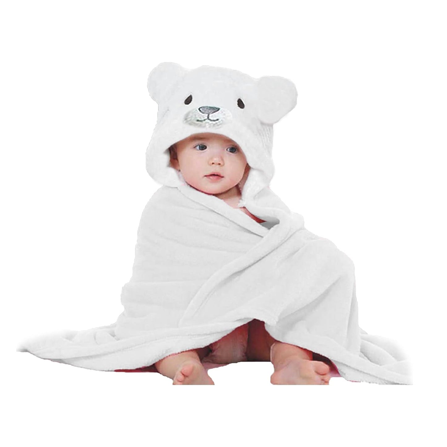 Cape de Bain à Capuche Ours Polaire pour Bébé – Ultra-Moelleuse & Chaude | Dès la Naissance