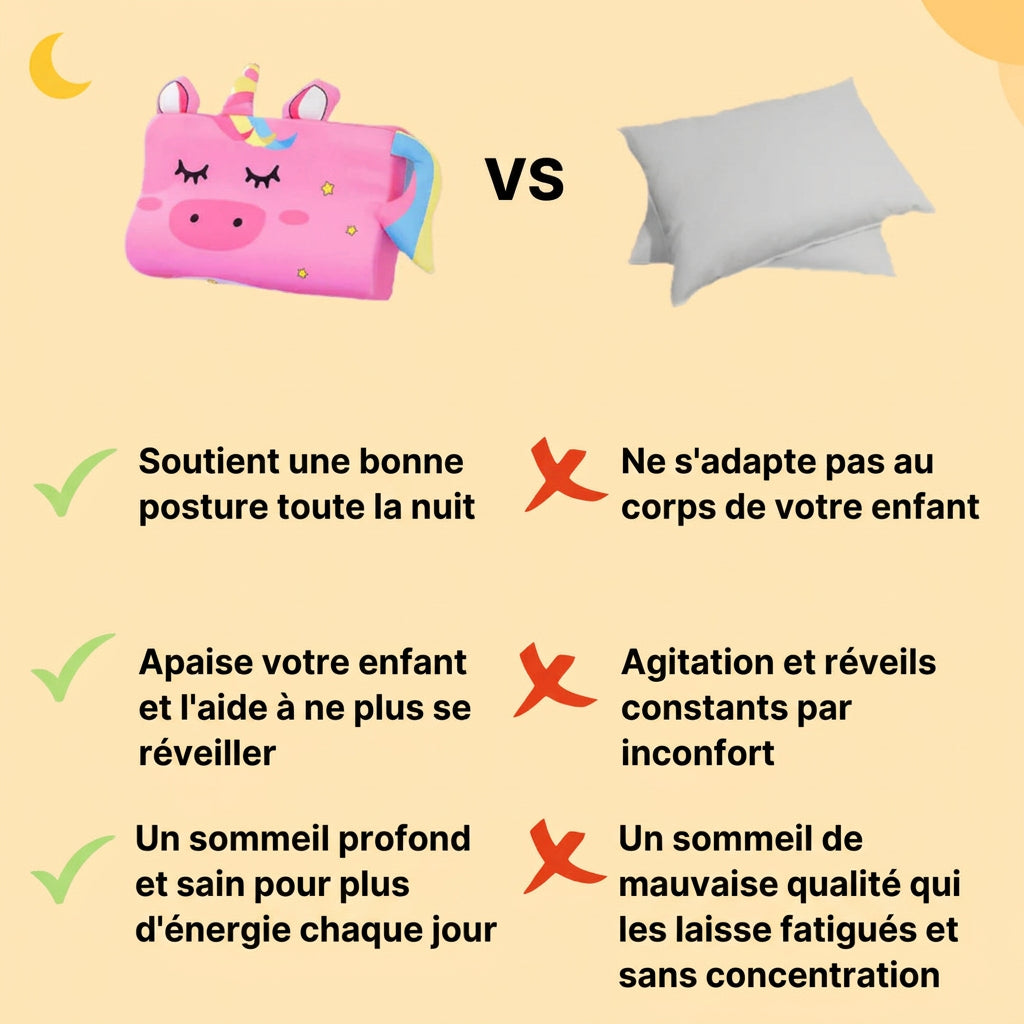 Coussin peluche pour enfant, motifs licorne et animaux