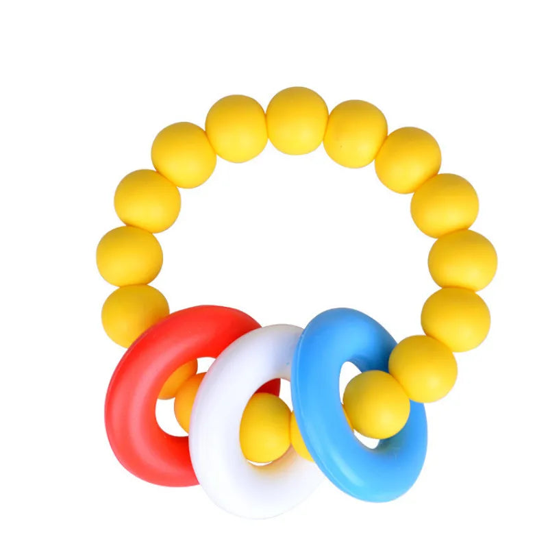Anneau de Dentition en Silicone avec Anneaux Colorés – Jouet Sensoriel et de Dentition pour Bébé