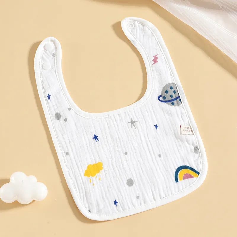 Lot de Bavoirs Bébé en Mousseline avec Fermeture à Pressions