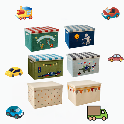 Lot de 6 boîtes de rangement pliables avec couvercle empilable