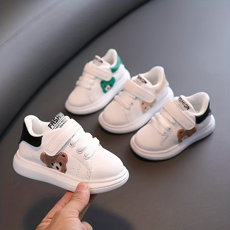 Chaussures Premiers Pas Bébé Antidérapantes – Motif Ourson, Semelle Souple, Tailles 21-30