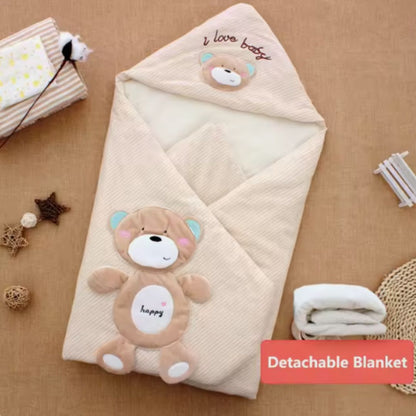 Couverture d’Emmaillotage à Capuche pour Bébé – Nid d’Ange Doux pour Nouveau-Né