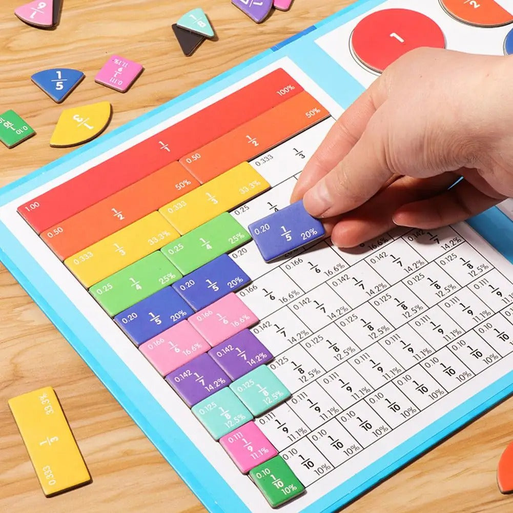 Ensemble de Fractions Magnétiques Montessori – Jeu Éducatif de Mathématiques pour Apprentissage Ludique des Enfants