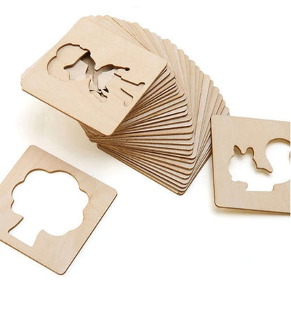 Jouet de Dessin Montessori pour Enfants – Pochoirs de Peinture Créatifs DIY | Activité Artistique et Éducative