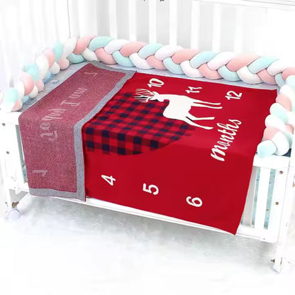 Couverture Étapes Bébé avec Marqueurs Mensuels pour Photos