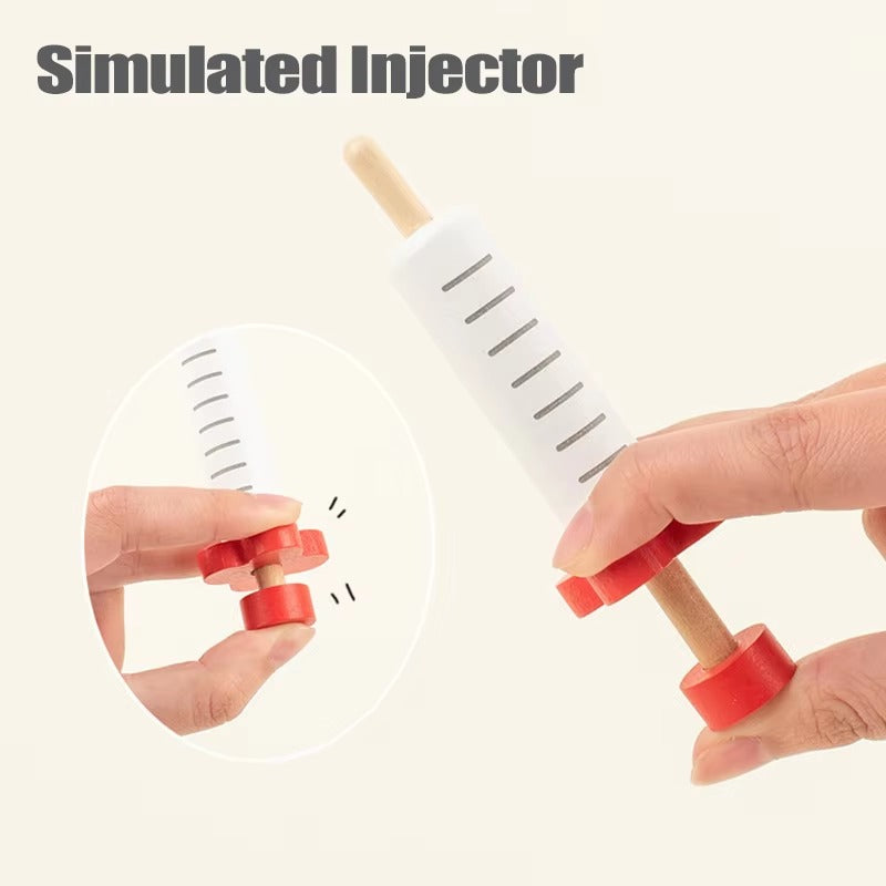 Kit médical en bois Montessori pour tout-petits – Set médical pour jeux de rôle et jouet pour jeux de rôle