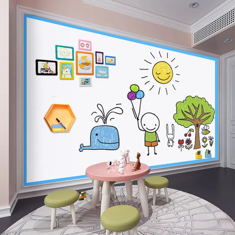 Tableau blanc magnétique autocollant – Tableau mural effaçable à sec pour l'apprentissage des enfants et le bureau à domicile
