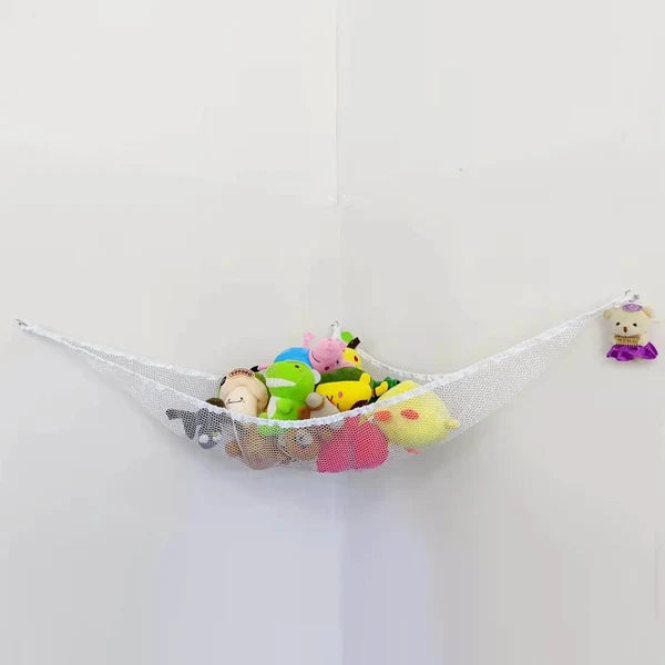 Filet hamac d’angle pour peluches et jouets
