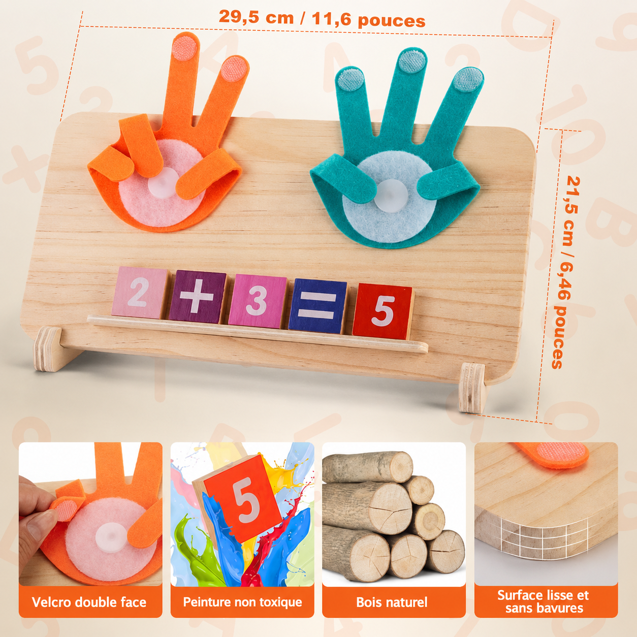 Tableau d'Apprentissage Mathématique Double-Face – Éveil Ludique aux Chiffres, de 3 à 5 ans