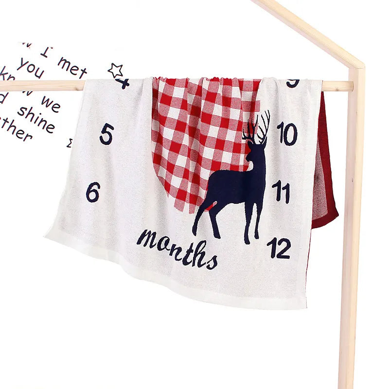 Couverture Étapes Bébé avec Marqueurs Mensuels pour Photos