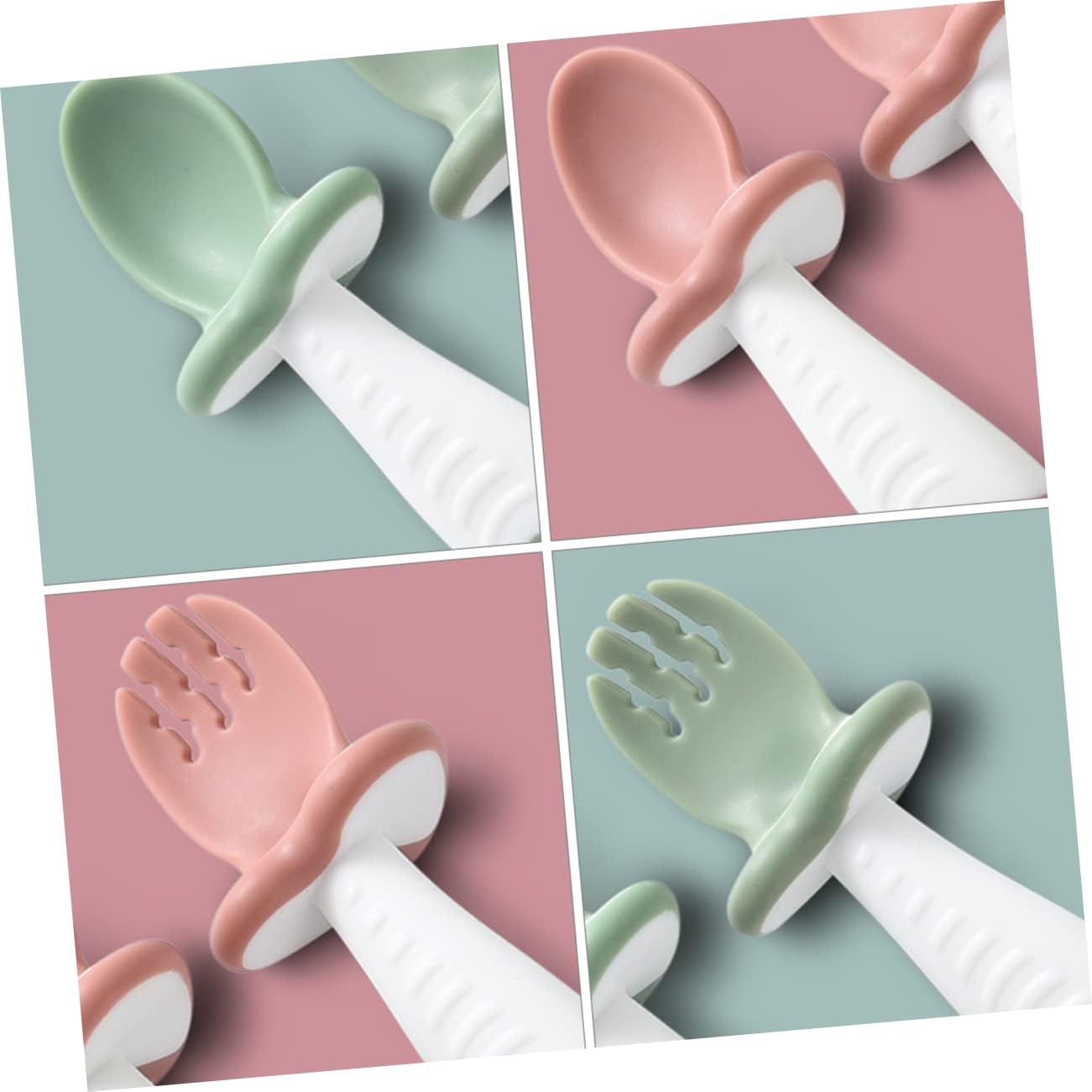 Set de Couverts pour Bébé – Cuillère et Fourchette Ergonomiques en Silicone pour Tout-Petits