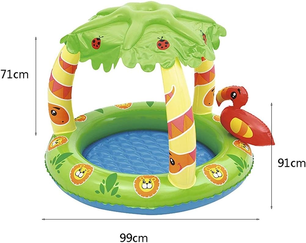 Piscine Bébé Gonflable avec Pare-Soleil Intégré – Baignade Sécurisée & Ombre UV