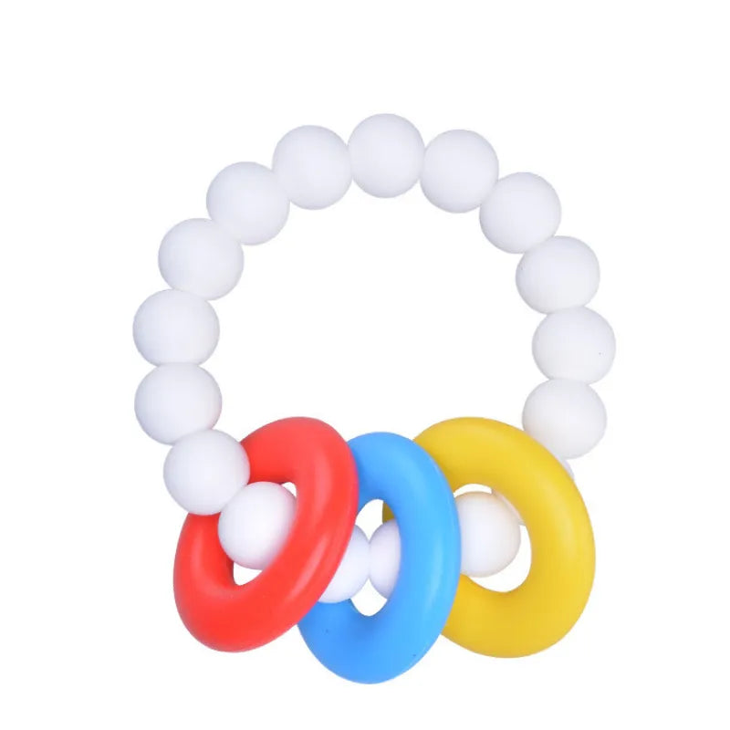 Anneau de Dentition en Silicone avec Anneaux Colorés – Jouet Sensoriel et de Dentition pour Bébé