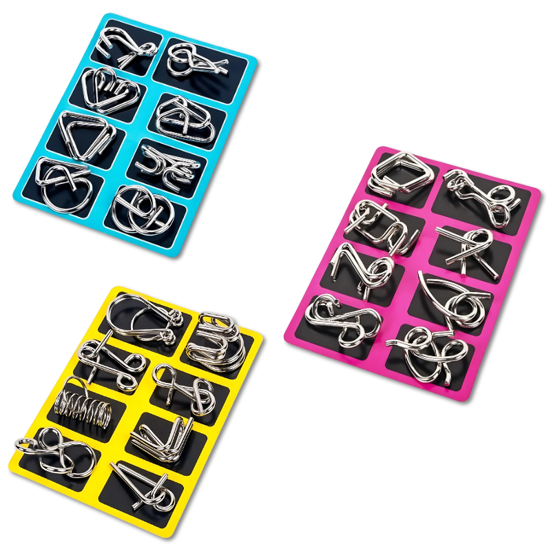 Anneaux métalliques à assembler – Jeu de réflexion et casse-tête pour adultes et enfants