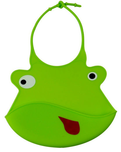 Bavoir Bébé en Silicone Réglable avec Poche Récupératrice