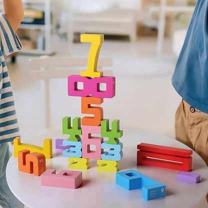 Blocs de chiffres en bois Montessori – Jouet éducatif pour compter et empiler, destiné aux enfants et aux tout-petits