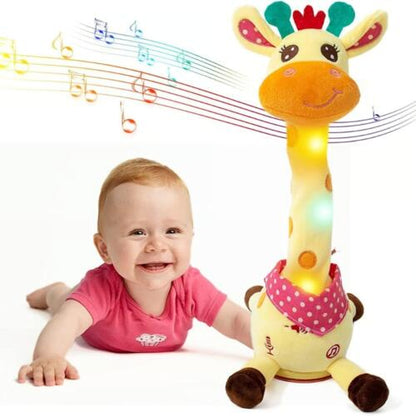 Peluche girafe musicale interactive