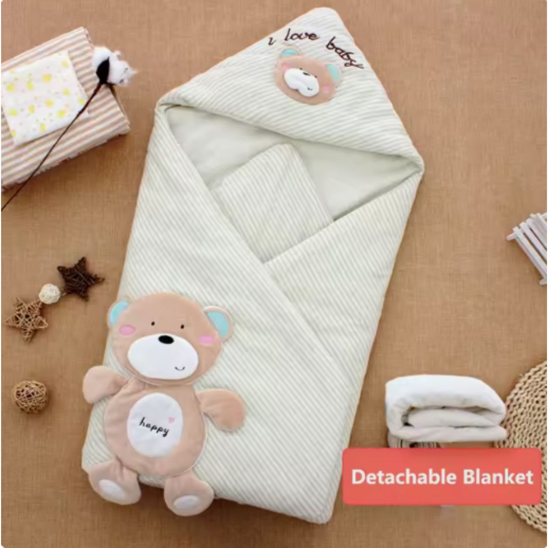 Couverture d’Emmaillotage à Capuche pour Bébé – Nid d’Ange Doux pour Nouveau-Né