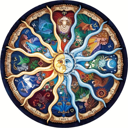 Puzzle rond d'astrologie de 1 000 pièces – Puzzle des signes du zodiaque pour adultes
