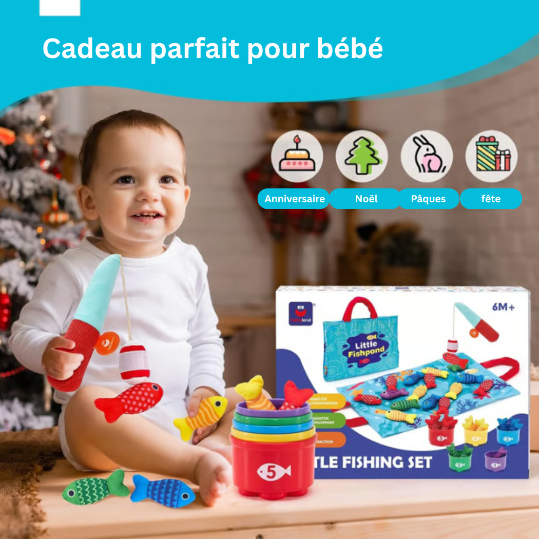 Jeu de pêche magnétique Montessori pour tout-petits – Jouet éducatif pour garçons et filles de 1 à 3 ans