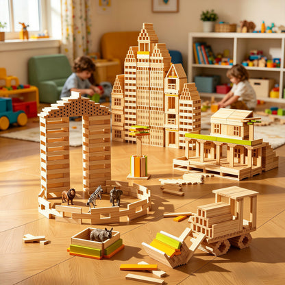 Planchettes rectangulaires de construction en bois