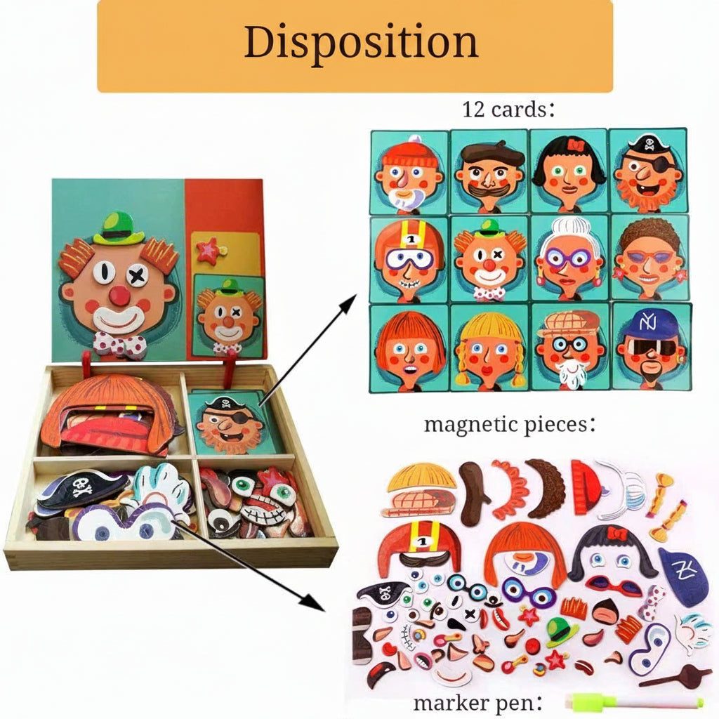 Puzzle magnétique en bois pour enfants