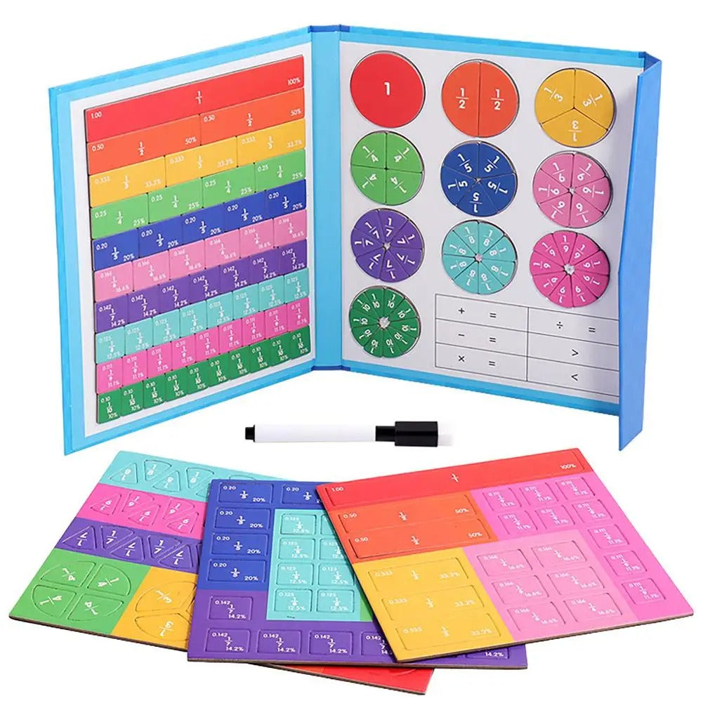 Ensemble de Fractions Magnétiques Montessori – Jeu Éducatif de Mathématiques pour Apprentissage Ludique des Enfants