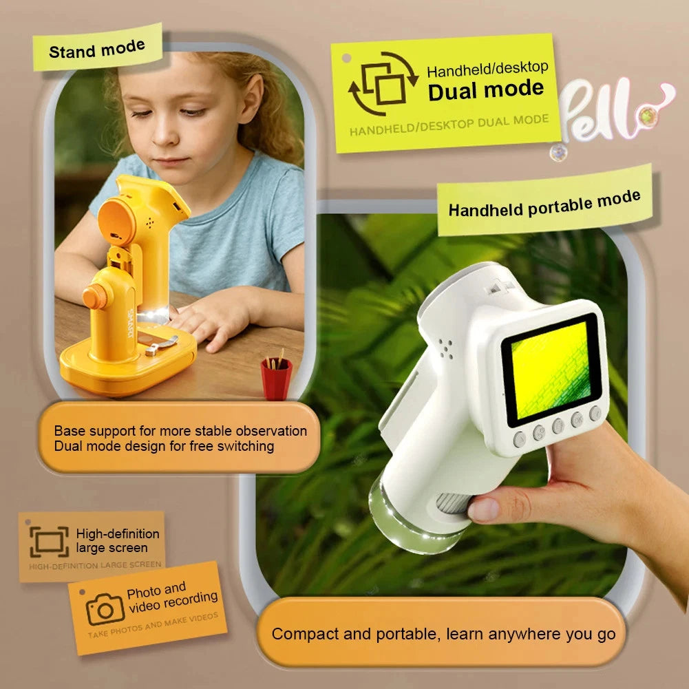 Mini-microscope numérique portable et démontable pour enfants
