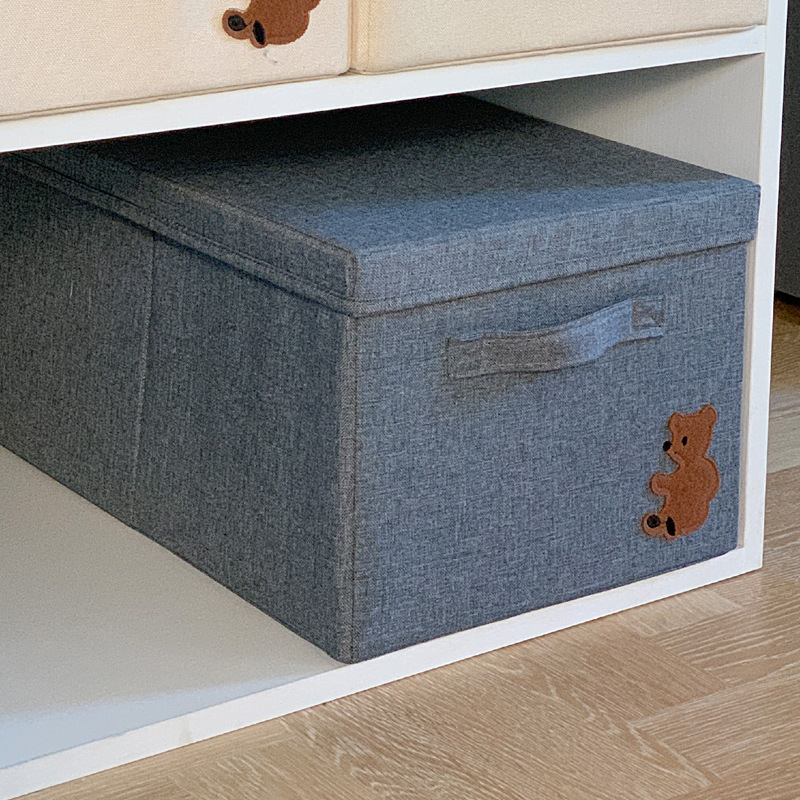 Lot de 6 boîtes de rangement pliables avec couvercle empilable