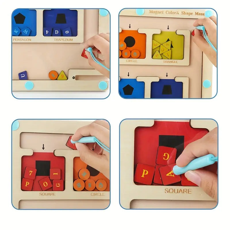 Jeu d'Éveil Montessori – Formes, Couleurs et Chiffres à Découvrir