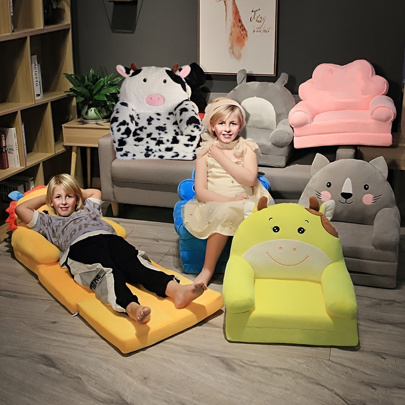 Canapé-Lit Pliant en Peluche pour Enfant – Fauteuil Convertible et Lavable