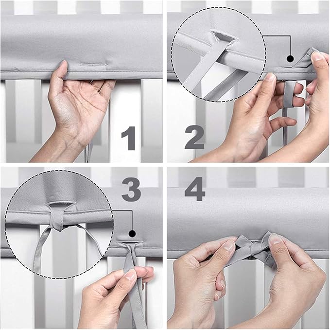 Tour de Lit en Coton pour Bébé – Protection Rembourrée pour Lit de Bébé