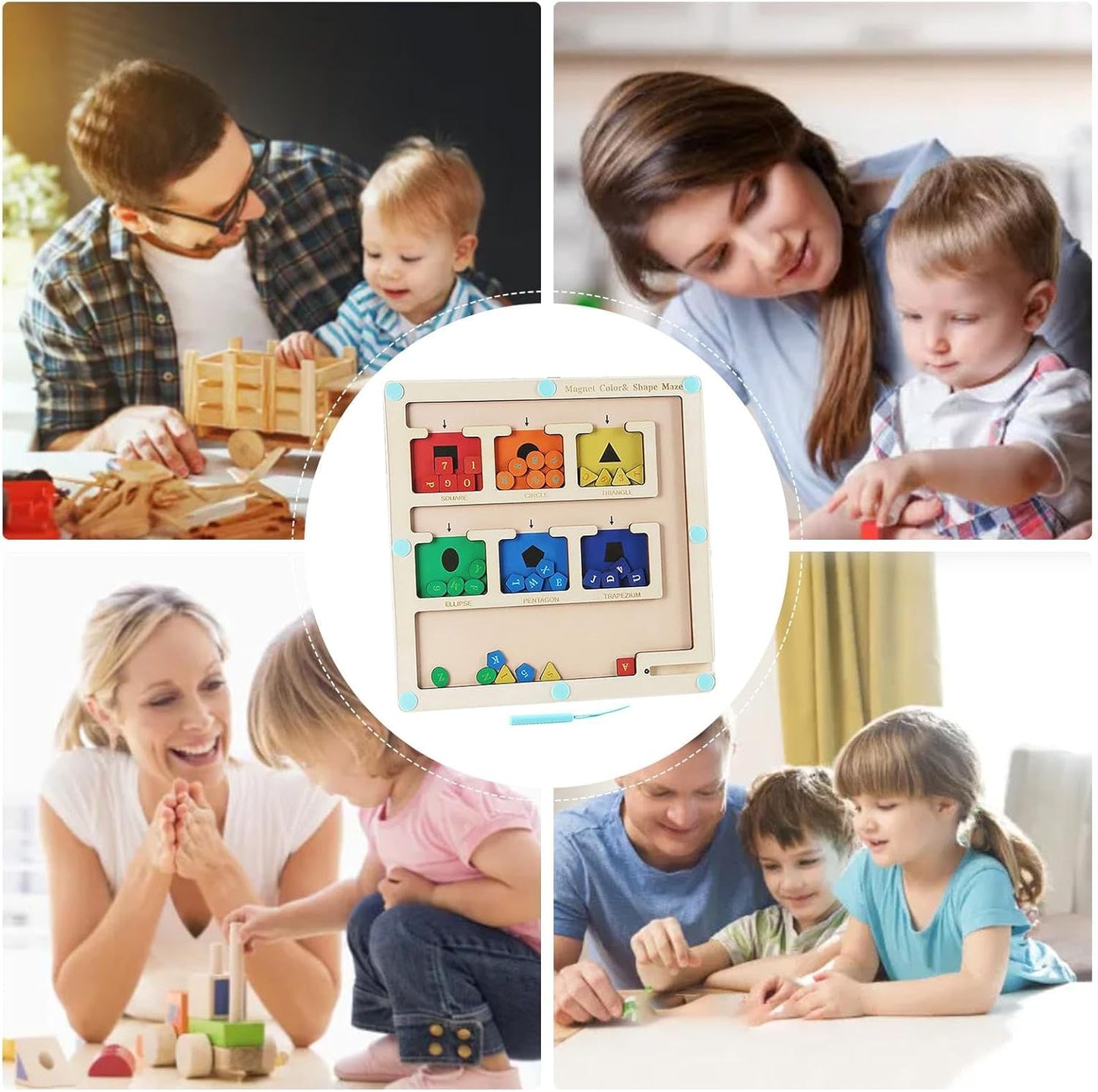 Jeu d'Éveil Montessori – Formes, Couleurs et Chiffres à Découvrir