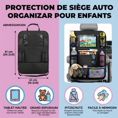 Protection de Siège Auto avec Organisateur – Propreté & Rangement pour Familles