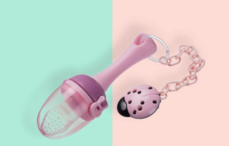 Tétine Grignoteuse Bébé en Silicone – Filet Fruitage & Anneau de Dentition