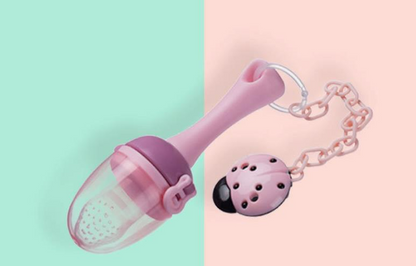 Tétine Grignoteuse Bébé en Silicone – Filet Fruitage & Anneau de Dentition