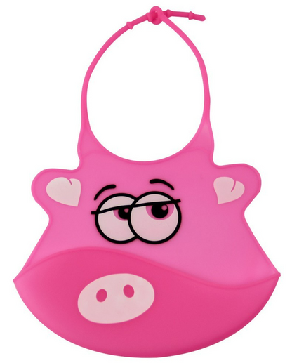 Bavoir Bébé en Silicone Réglable avec Poche Récupératrice