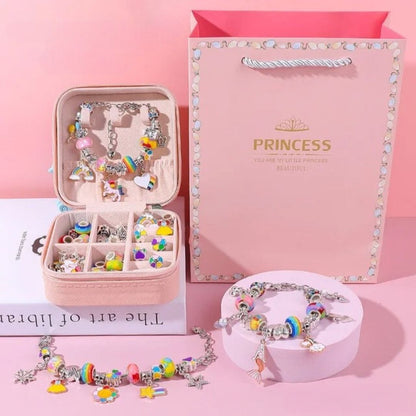 Kit de tressage de bijoux et bracelets pour enfants – Kit de loisirs créatifs de perles à faire soi-même pour enfants